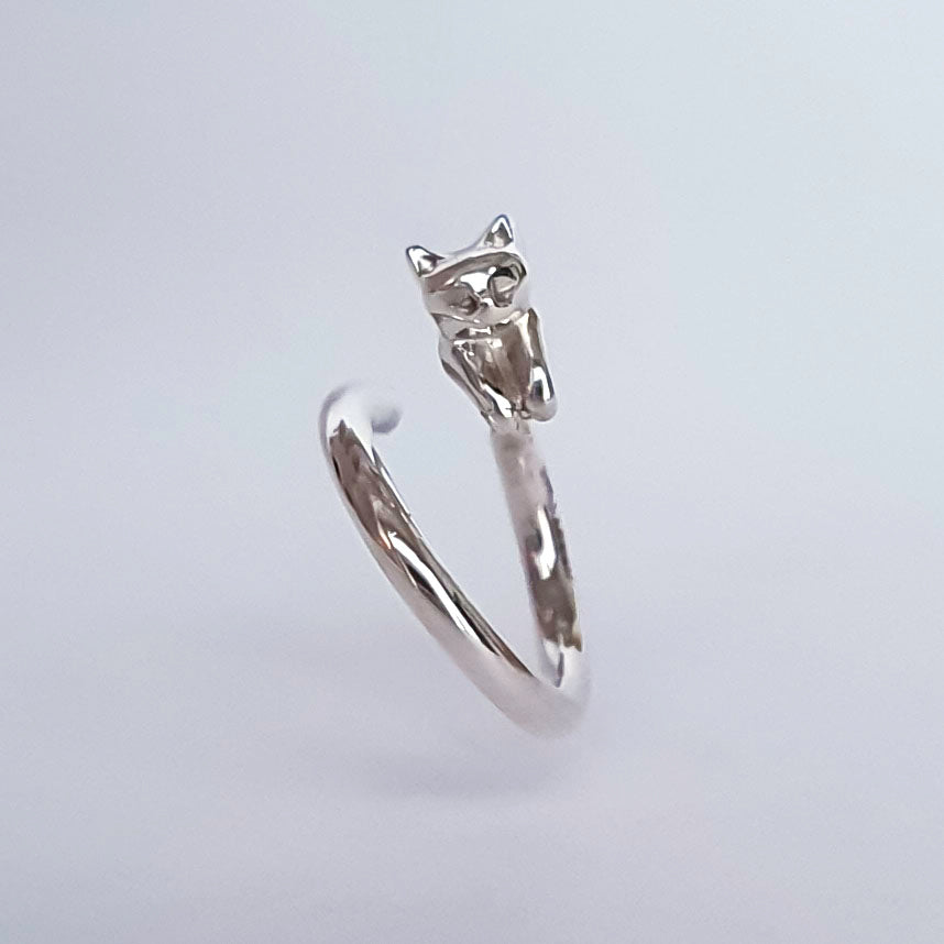 COMFORTABLE CAT HUGGIE EARRING - STERLING SILVER