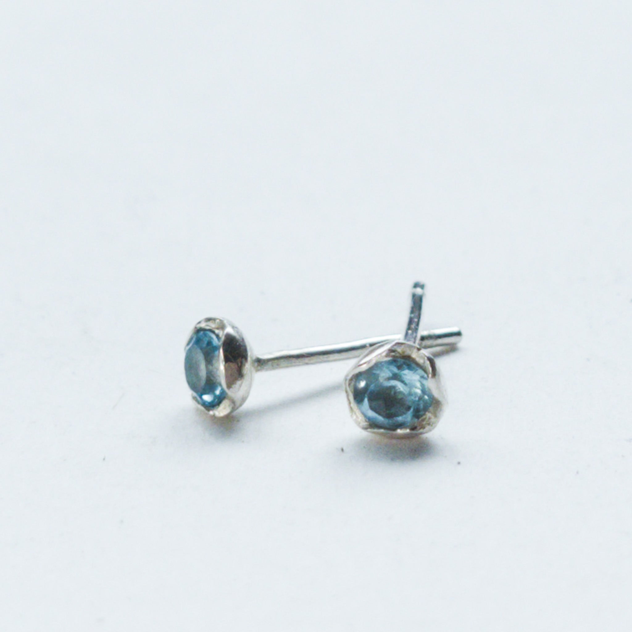 Aquamarine stud sale earrings sterling silver